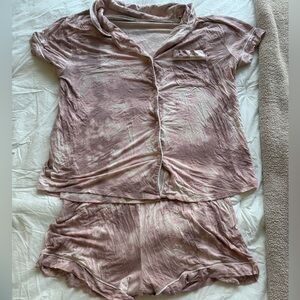 Stars Above Blush Tie-Dye Pajama Set